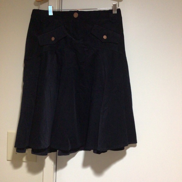 Diane Von Furstenberg Wendy navy midi skirt